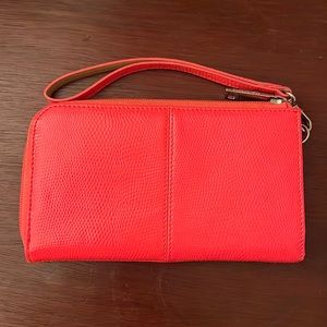 Saks Fifth Avenue Neon Pink Wrist Wallet.